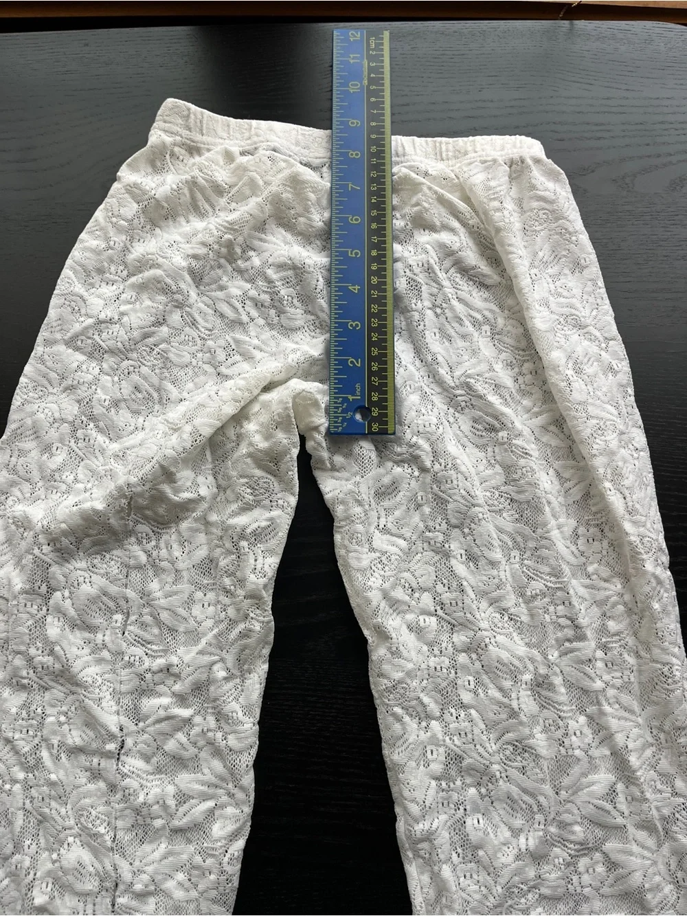 Xhilaration White Lace Pants Size XL Elastic Waist Stretch See-Through Floral